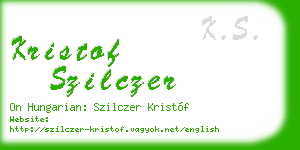 kristof szilczer business card