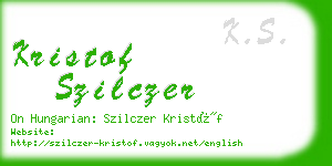 kristof szilczer business card